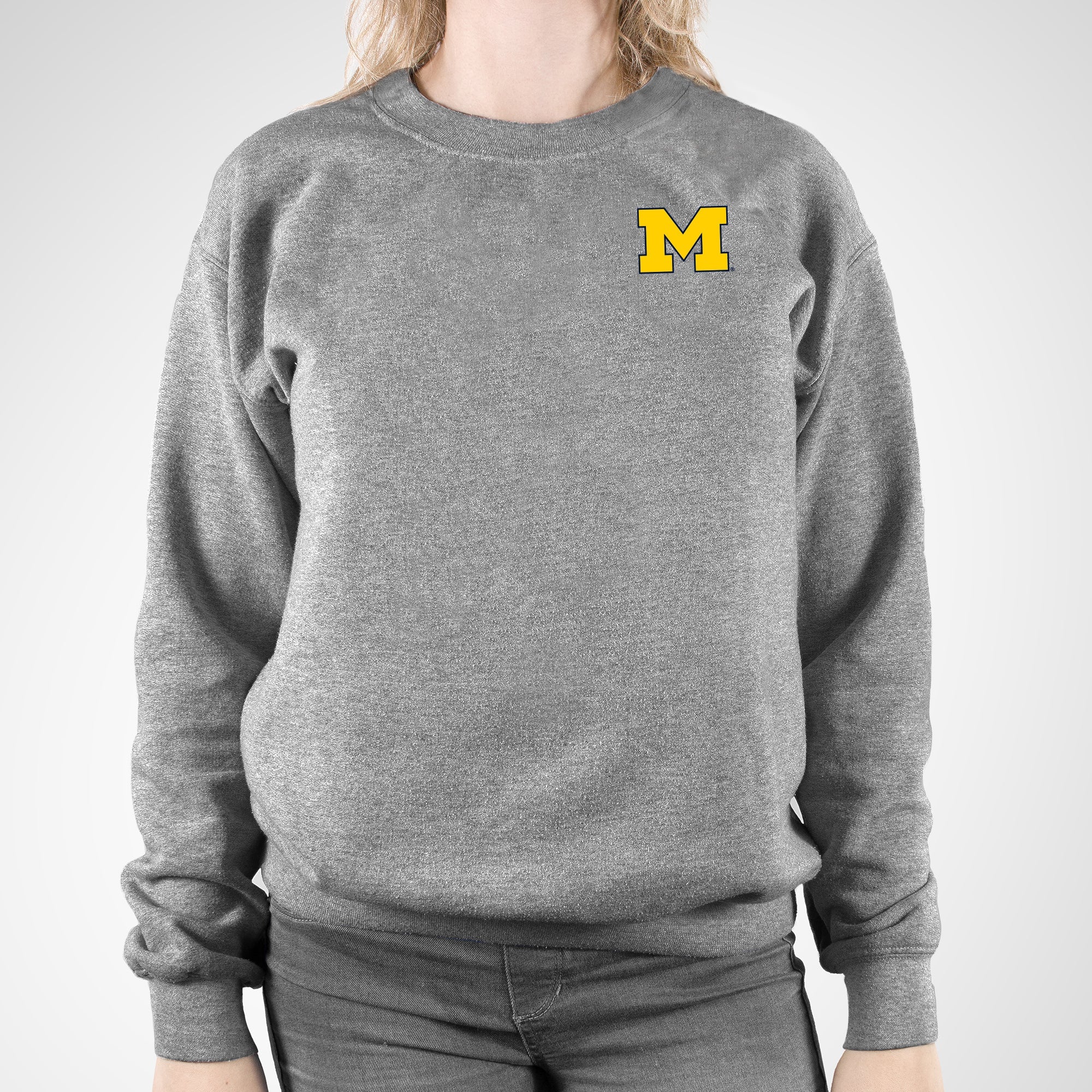 UMCU Block M Crewneck Sweatshirt - Sport Grey